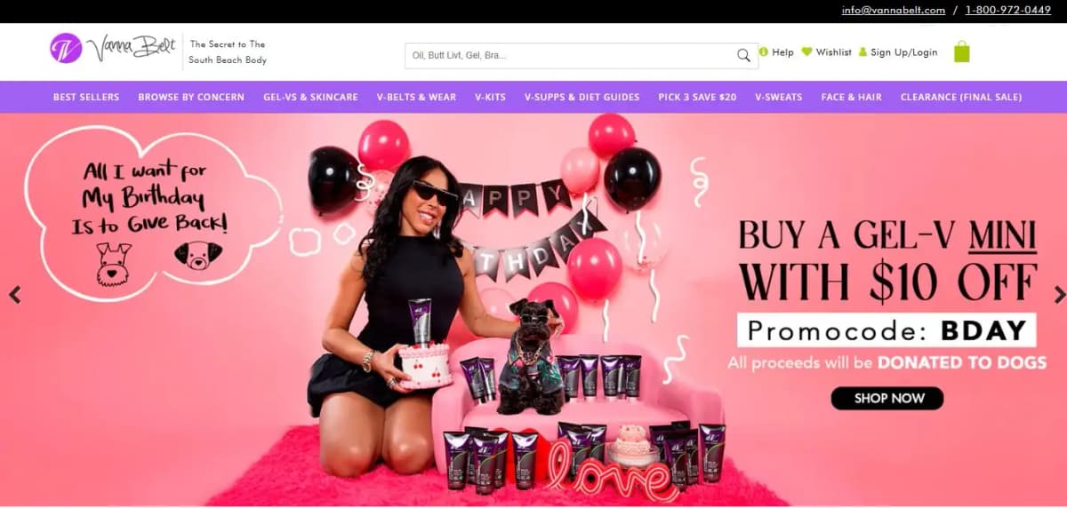 Vanna Belt waist trimmers and body care