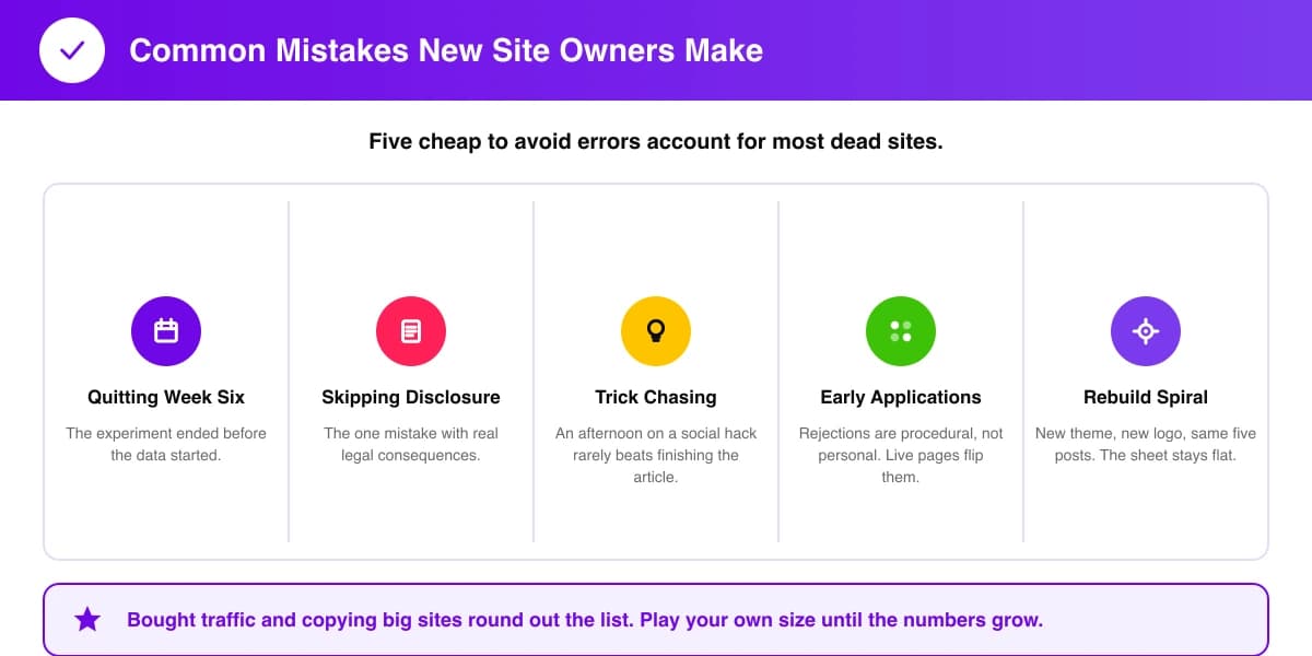 Common mistakes new affiliate site owners make