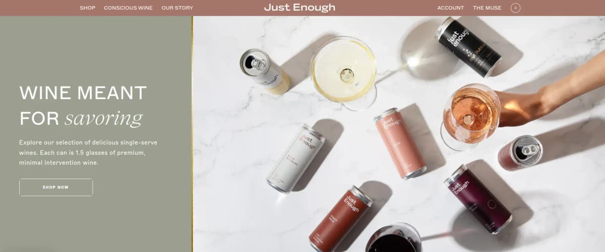 Just Enough Wines premium canned wines