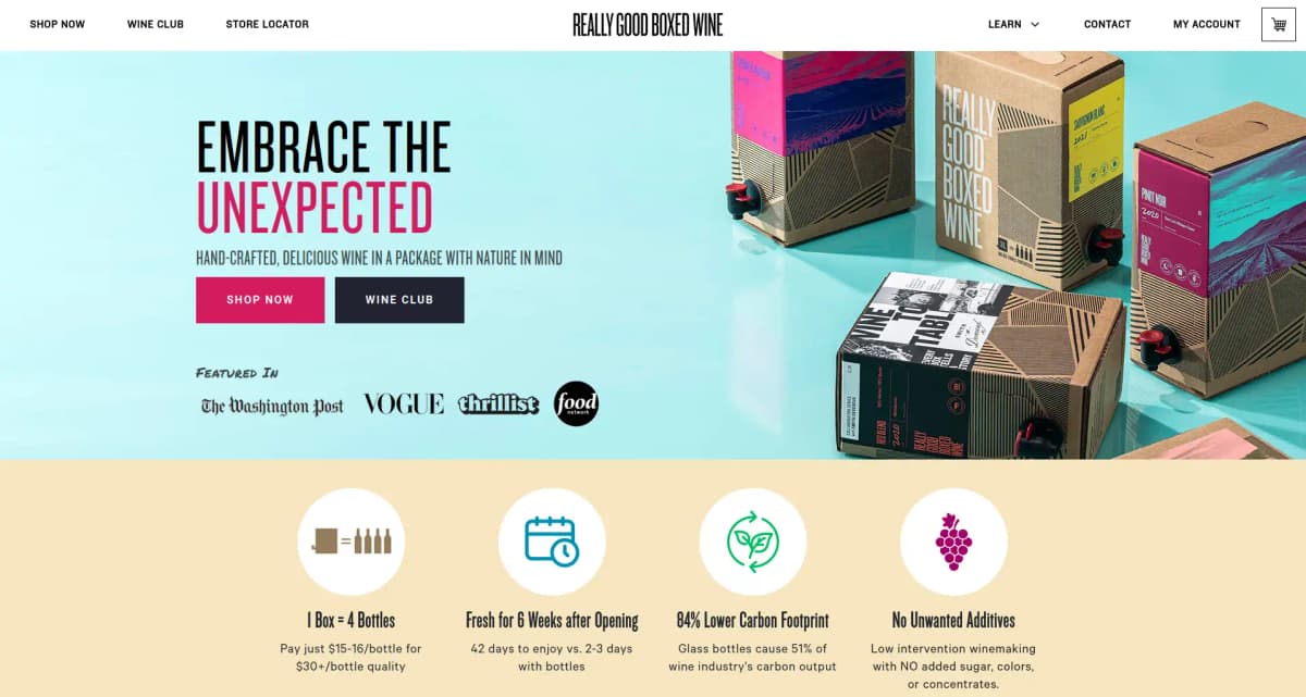 Really Good Boxed Wine eco-friendly boxed wines