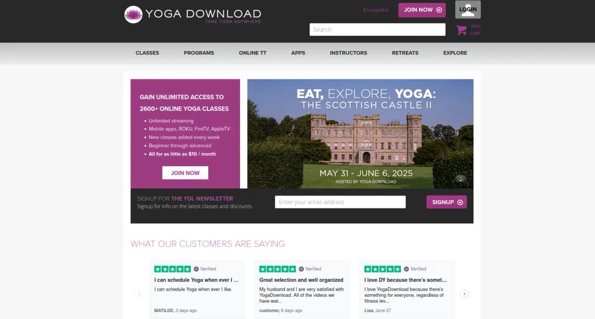 YogaDownload on-demand yoga classes