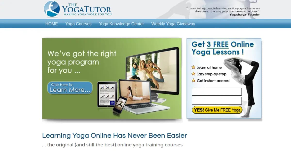 The Yoga Tutor online yoga programs