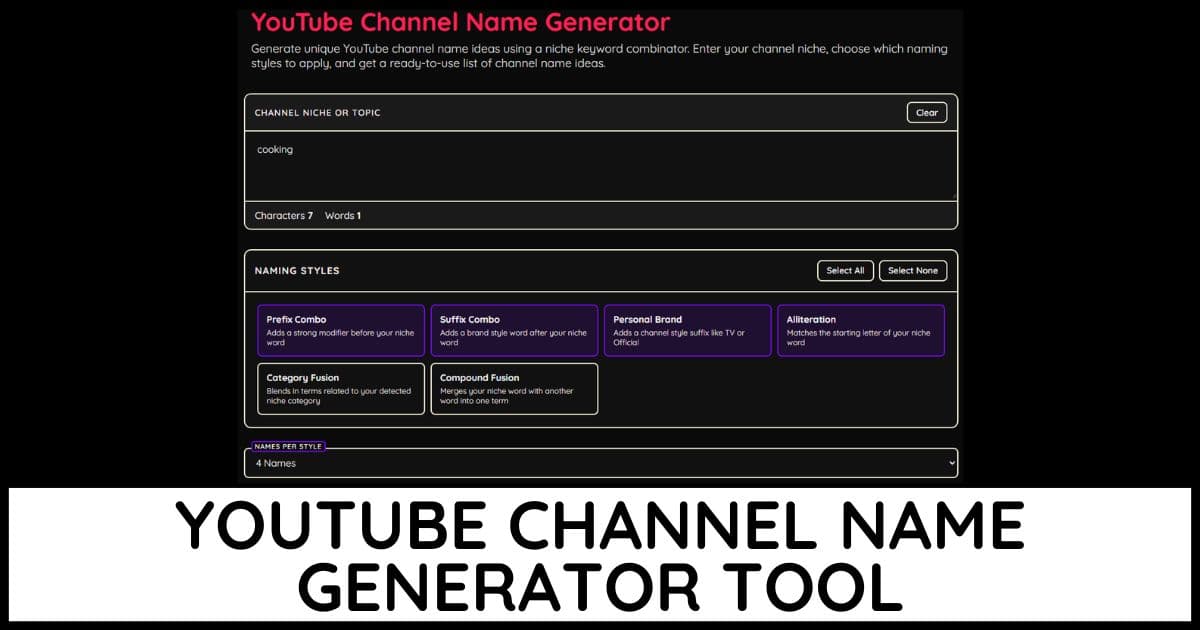 YouTube Channel Name Generator
