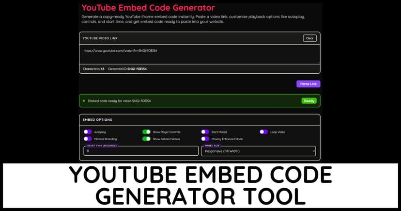YouTube Embed Code Generator