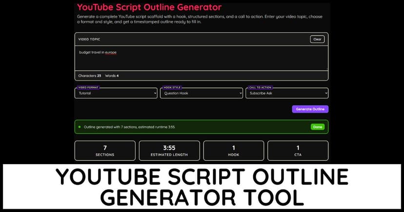YouTube Script Outline Generator