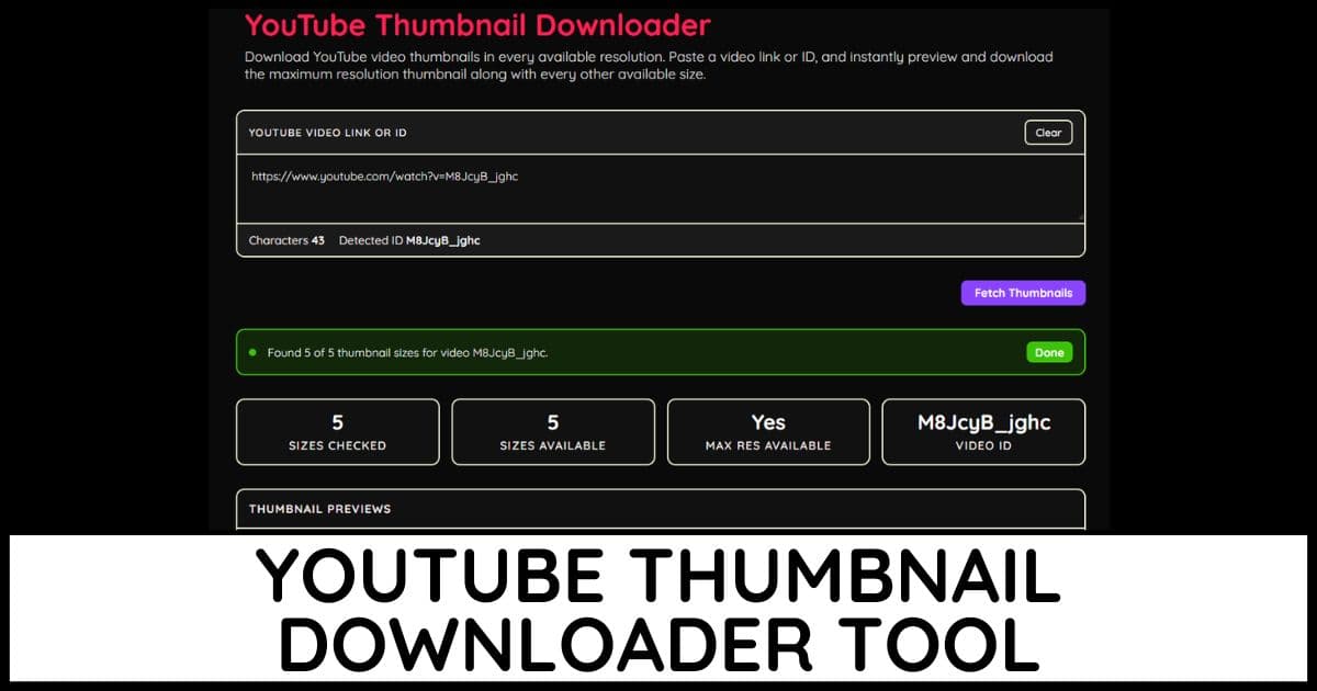 YouTube Thumbnail Downloader