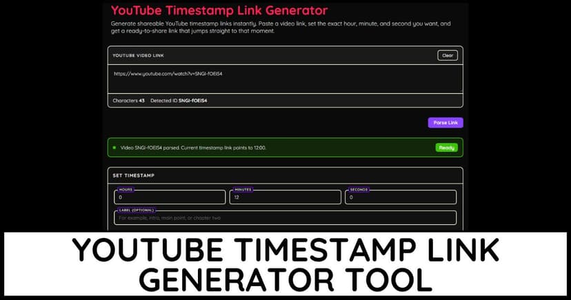 YouTube Timestamp Link Generator