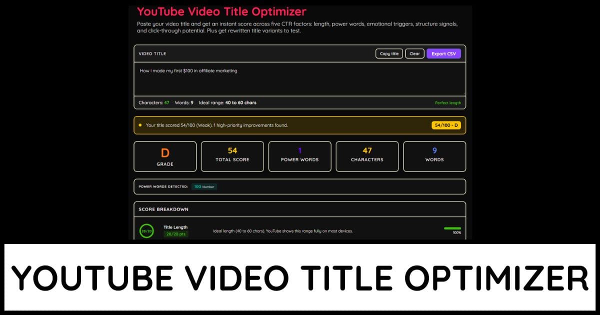 Youtube Title Optimizer