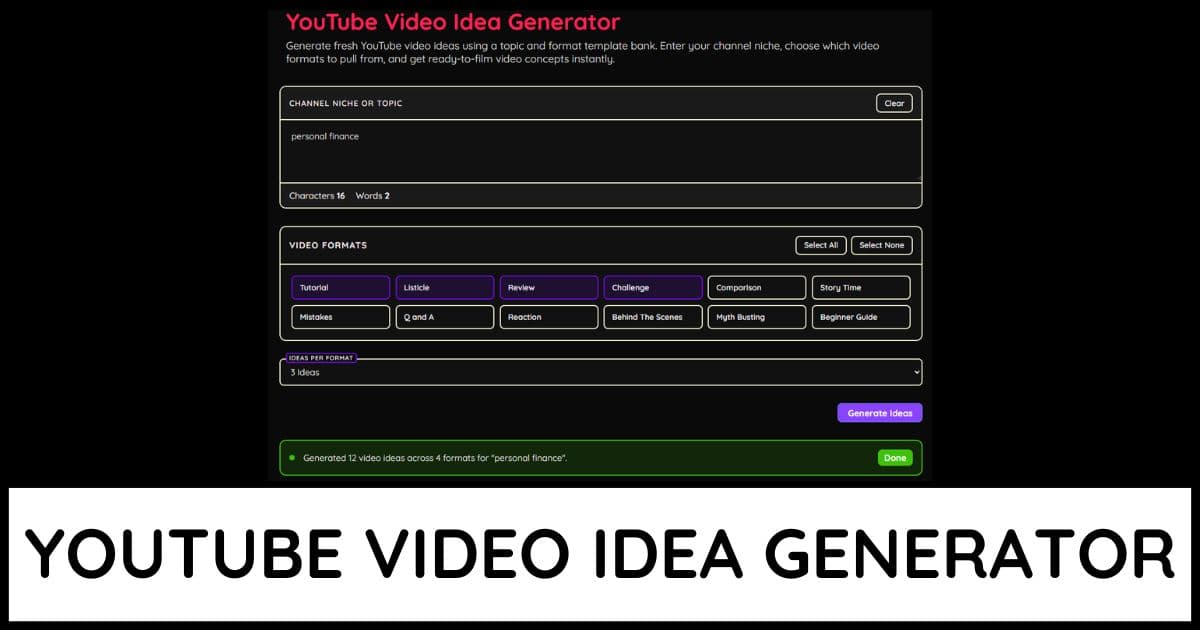 YouTube Video Idea Generator