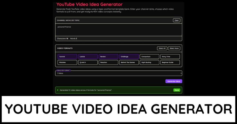 YouTube Video Idea Generator
