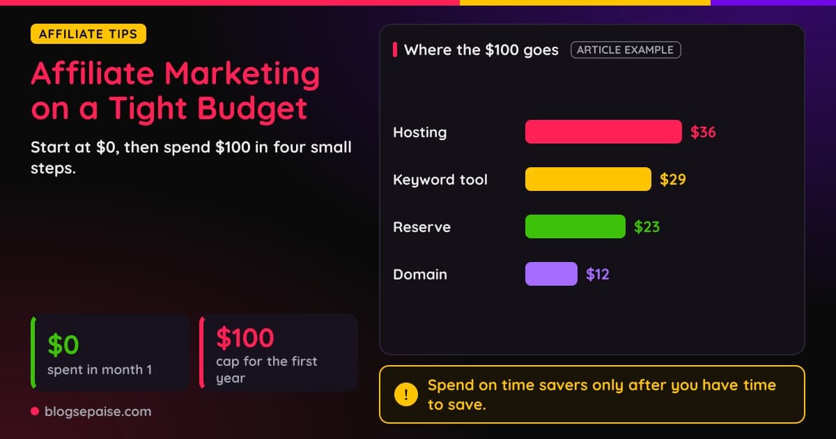 Affiliate marketing on a tight budget: the $0 to $100 roadmap
