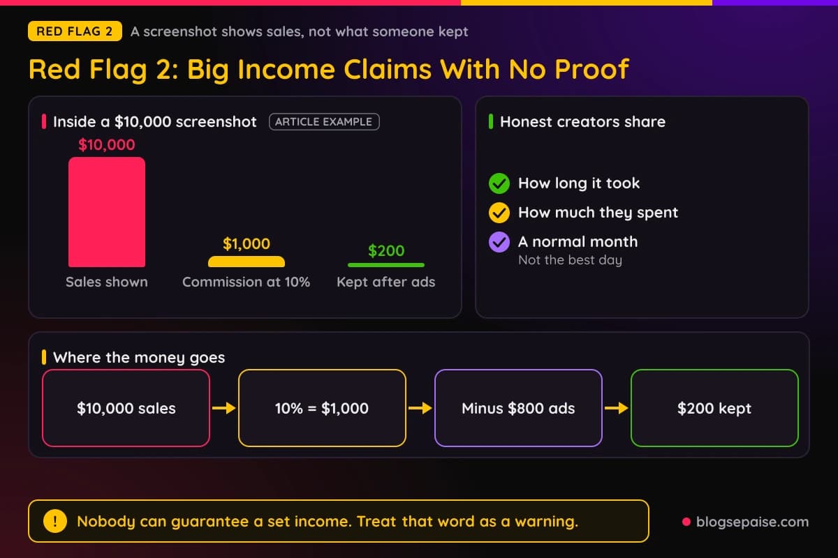 How 10,000 dollars in sales shrinks to 200 dollars of real profit after commission rate and ad spend