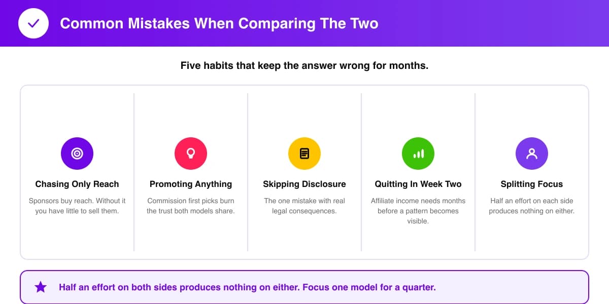 Common mistakes when comparing affiliate marketing and sponsorships