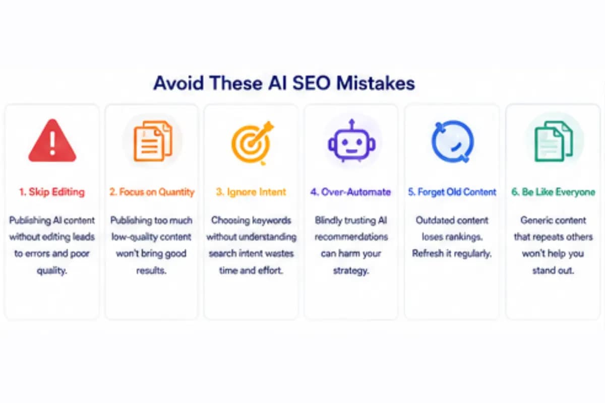 Common AI SEO mistakes to avoid
