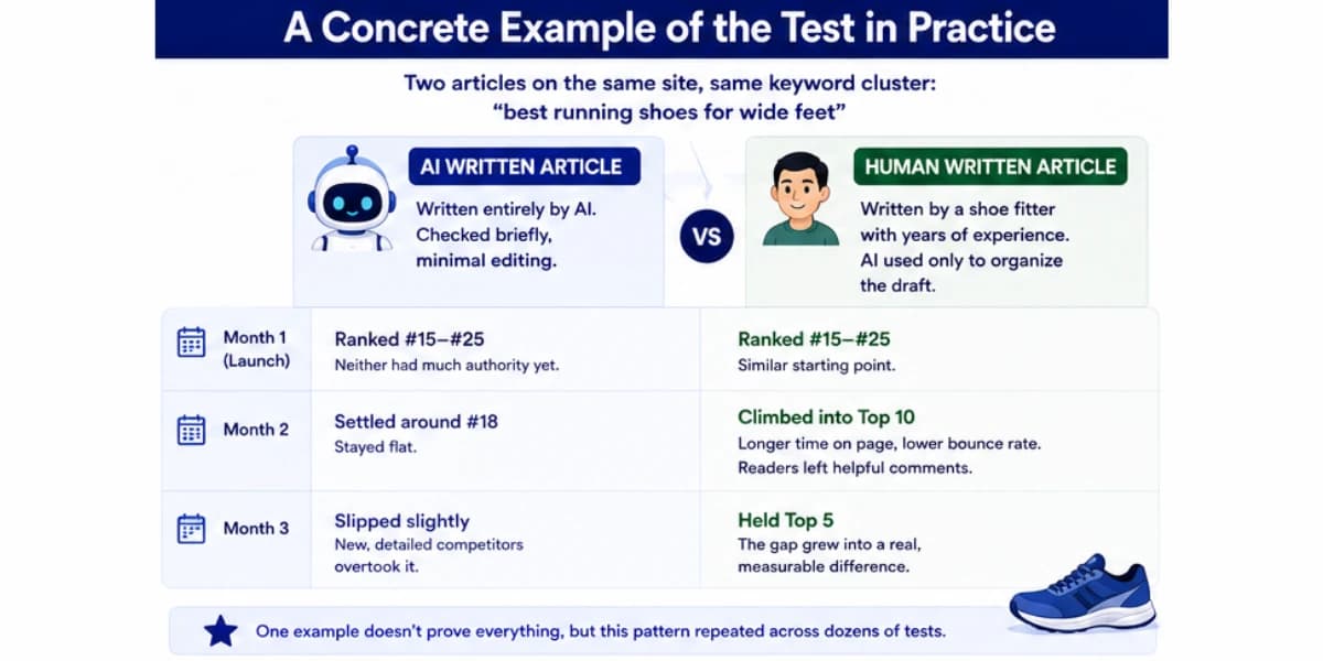 AI vs human content example comparison