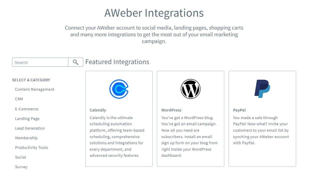 AWeber Integrations