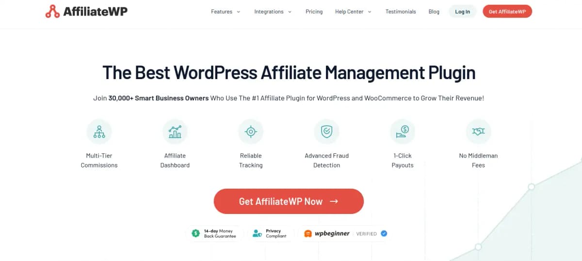AffiliateWP WordPress plugin for affiliate management
