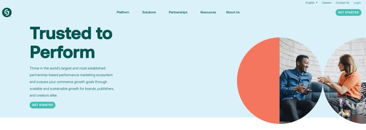 CJ Affiliate network platform interface