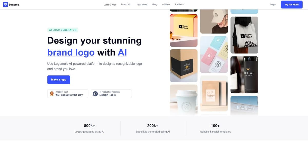 Logome - AI logo generator and branding platform for startups and businesses