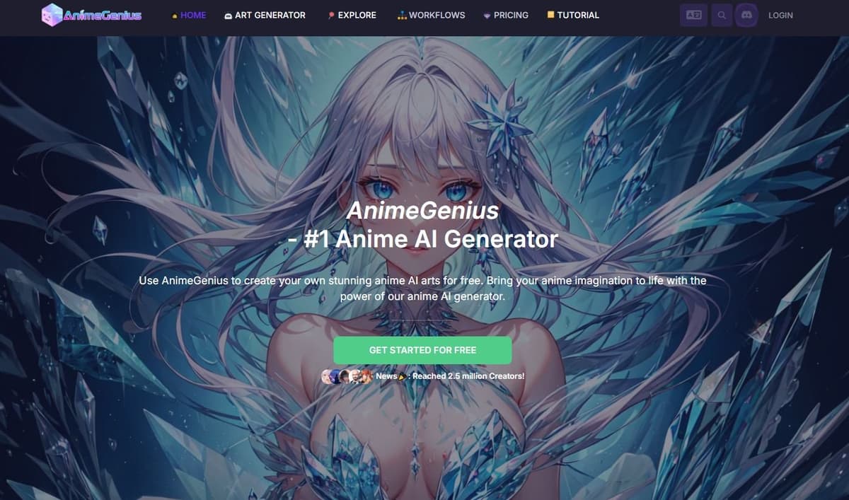 AnimeGenius AI-powered anime art creation platform