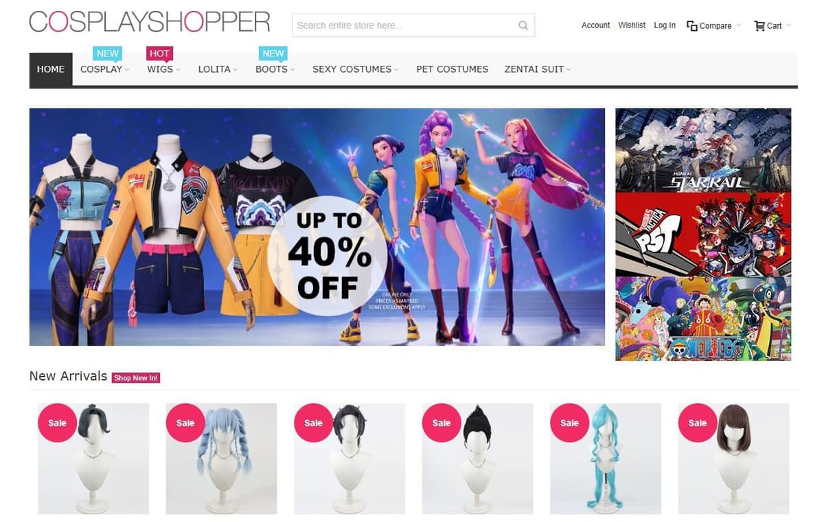 Cosplay Shopper anime-inspired costume storefront