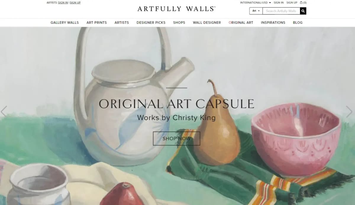 Artfully Walls curated fine art prints display