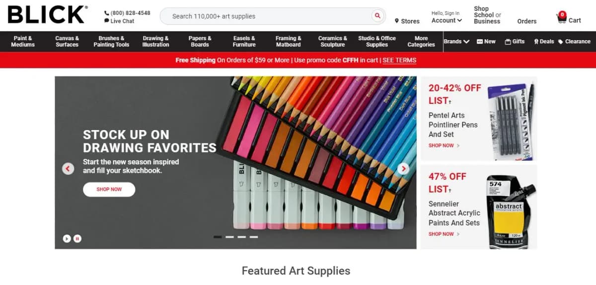 Blick Art Materials store and art supplies