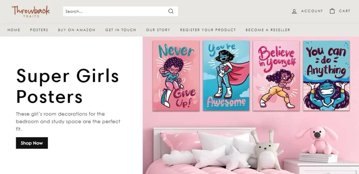 Throwback Traits motivational and nursery posters