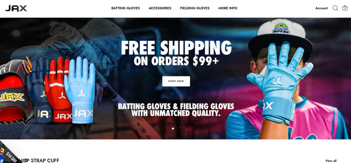 Jax Athletics - High-quality baseball and softball gear with special web technology