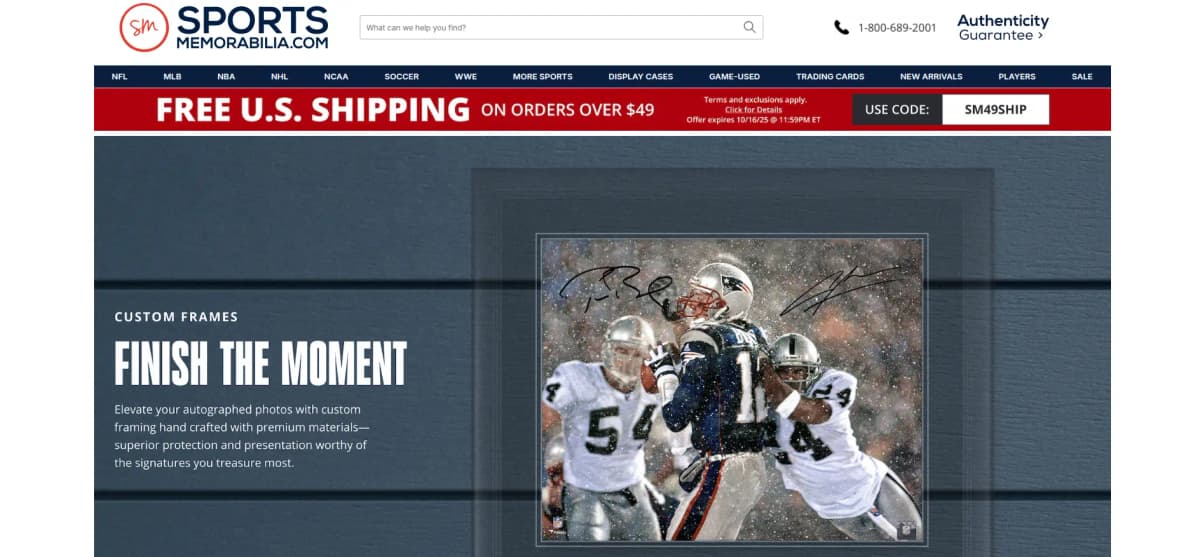Sports Memorabilia - Authentic signed collectibles and sports gear with certificates of authenticity