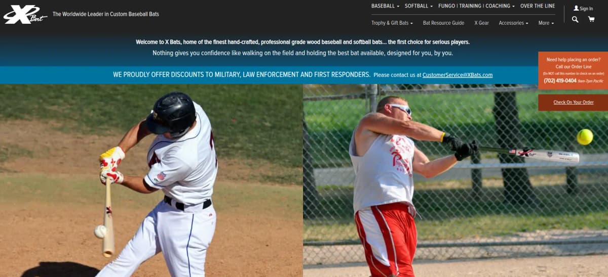 X Bats - Handcrafted wood baseball and softball bats made in the USA