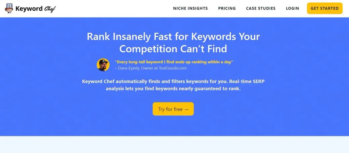 Keyword Chef keyword research tool