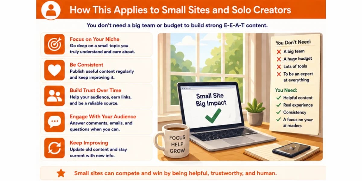 Build strong E-E-A-T content for small sites