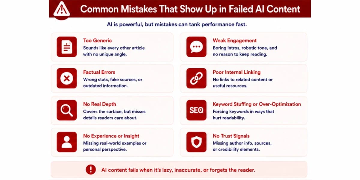 Common mistakes in AI content