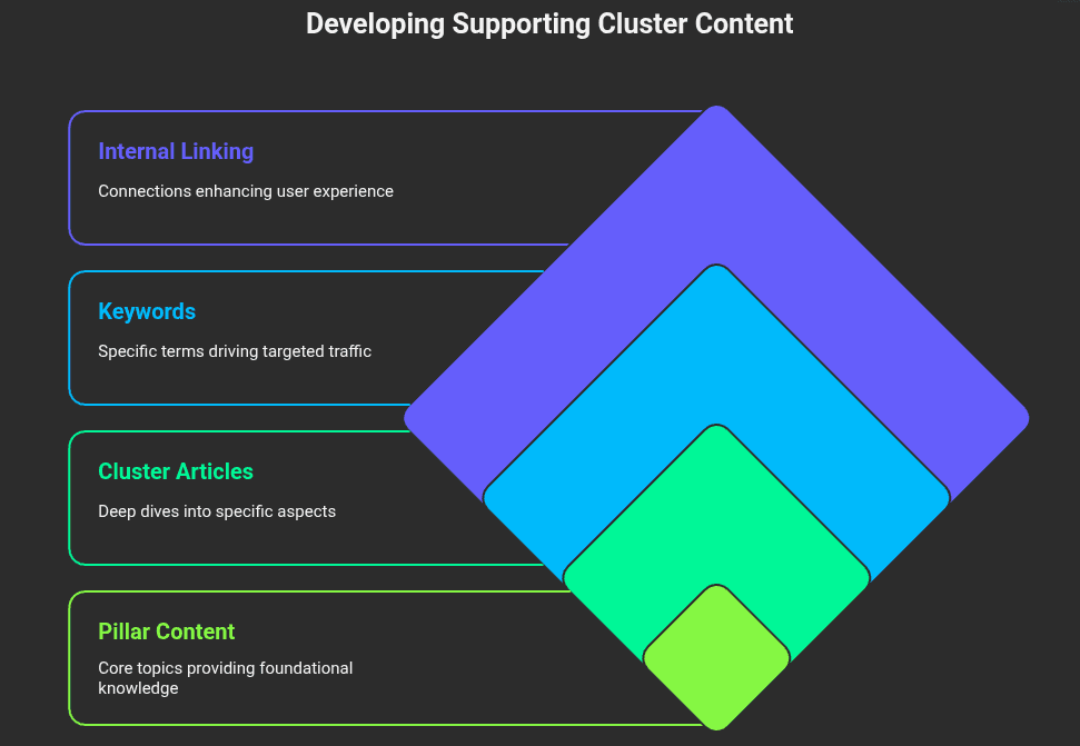 Developing supporting cluster content