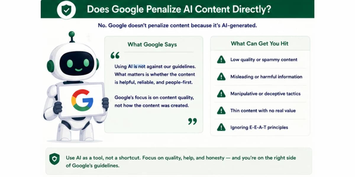 Does Google penalize AI content directly
