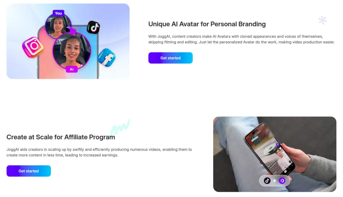 JoggAI use case for content creators making product videos