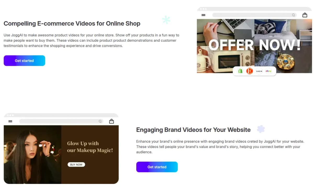 JoggAI use case for ecommerce product video creation