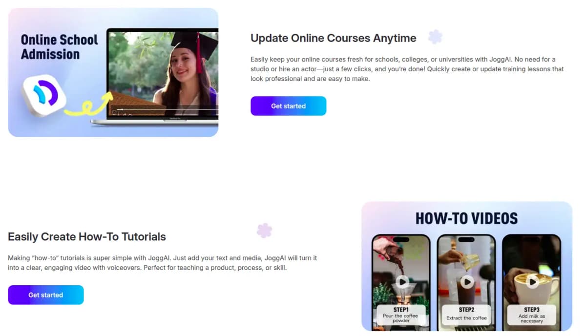 JoggAI use case for educational content creation