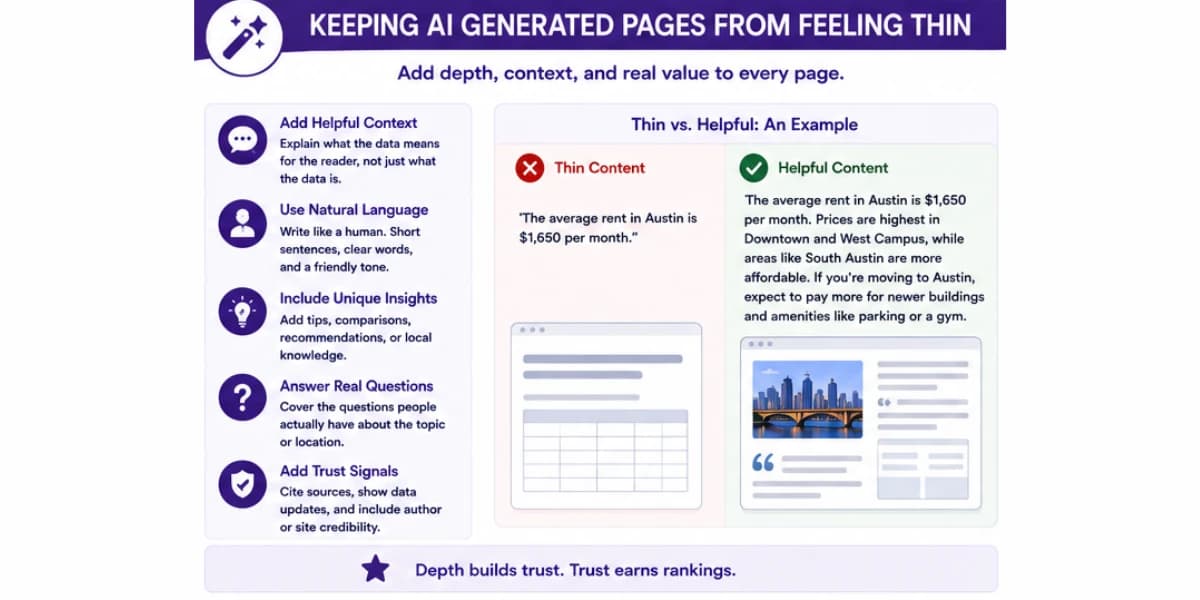 Keep AI generated content from feeling thin