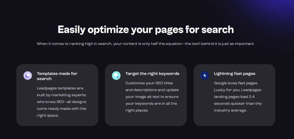 leadpages review use cases search engine marketing