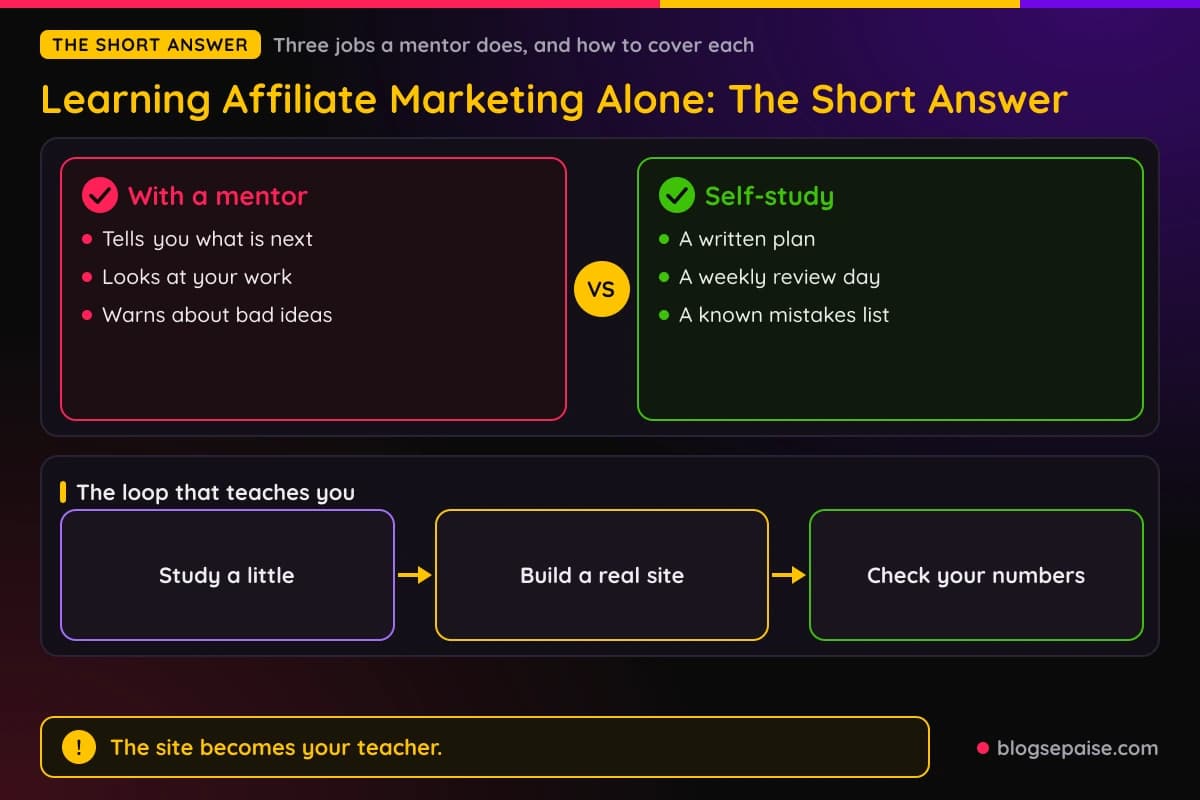 Comparison of learning with a mentor versus self-study with a plan and weekly reviews