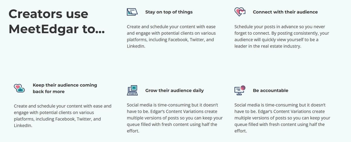MeetEdgar Solutions for Content Creators