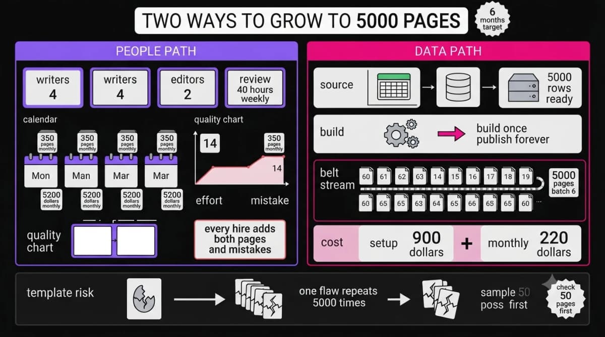 Scaling content with writers compared with scaling with data