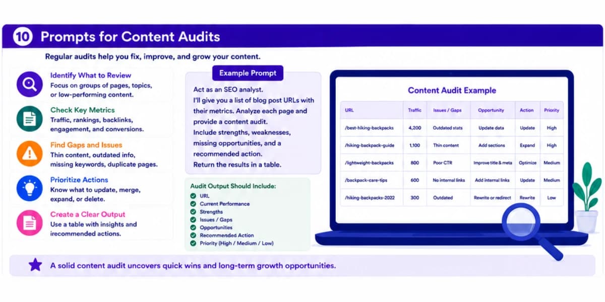 Prompts for content audits