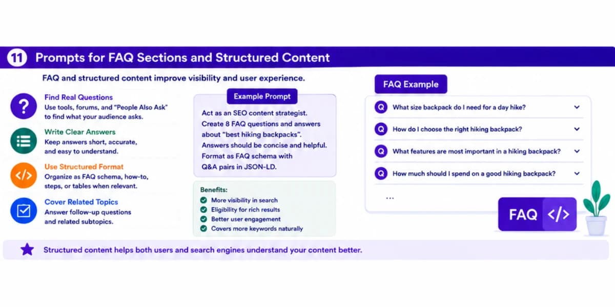 Prompts for FAQ sections