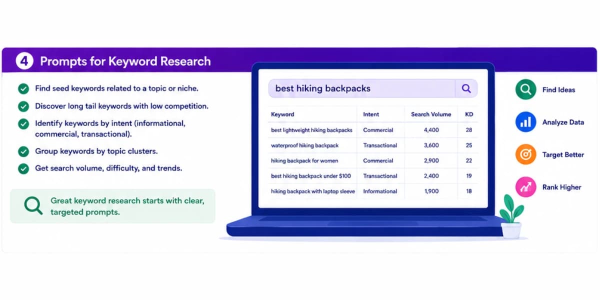 Prompts for keyword research