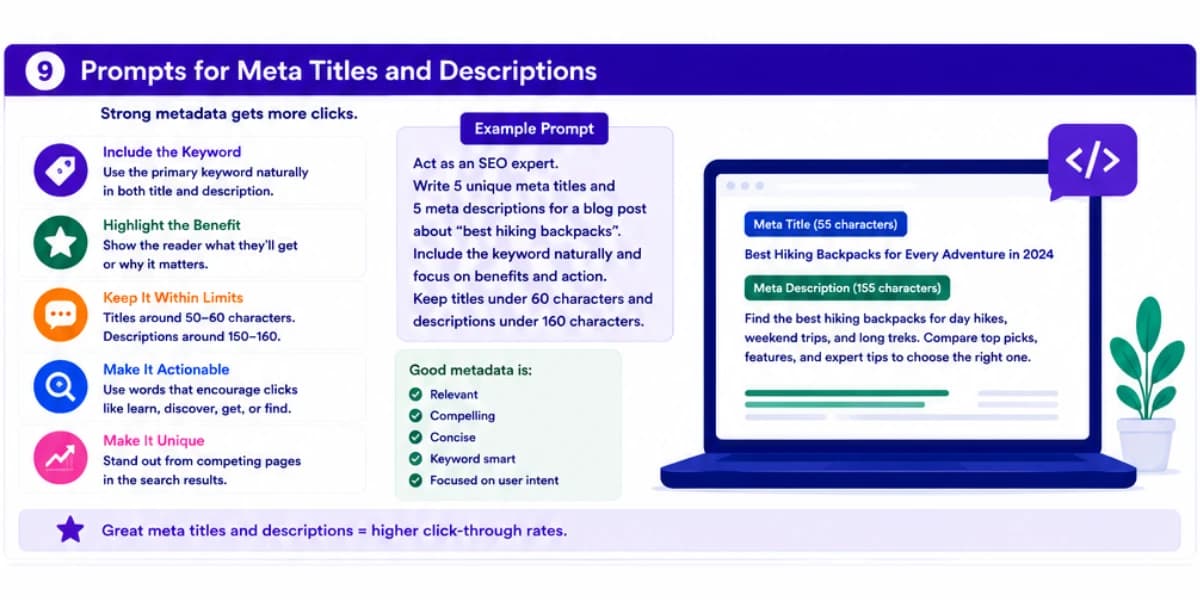 Prompts for meta titles
