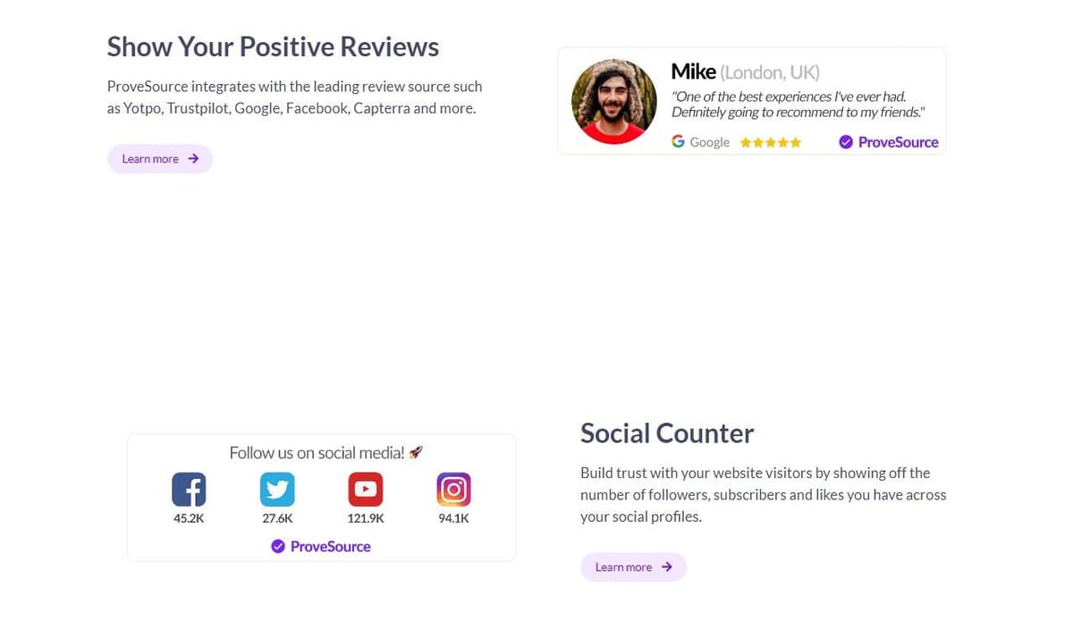 ProveSource Social Counter
