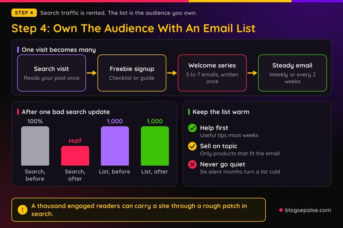 How an email list turns one visit into repeat affiliate income